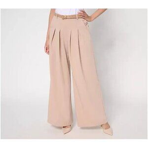 BEAUTIFUL Lawrence Zarian Petite Wide Leg Pants Timeless Taupe Petite M A685074